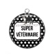 Pendentif Cabochon Argent - super vétérinaire
