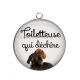 Pendentif Cabochon Argent - toiletteuse qui déchire