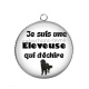Pendentif Cabochon Argent - je suis une éleveuse qui déchire
