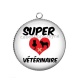 Pendentif Cabochon Argent - super vétérinaire