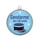 Pendentif Cabochon Argent - gendarme qui déchire