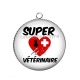 Pendentif Cabochon Argent - super vétérinaire