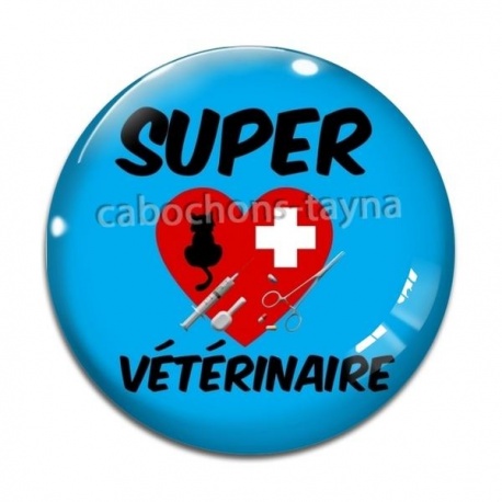 Cabochon Verre - super vétérinaire