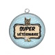 Pendentif Cabochon Argent - super vétérinaire