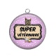 Pendentif Cabochon Argent - super vétérinaire