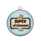 Pendentif Cabochon Argent - super vétérinaire