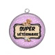 Pendentif Cabochon Argent - super vétérinaire