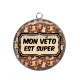 Pendentif Cabochon Argent - mon véto est super