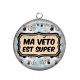 Pendentif Cabochon Argent - ma véto est super