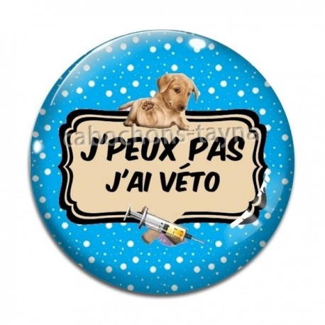 Cabochon Verre - eux pas j'ai véto