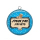 Pendentif Cabochon Argent - eux pas j'ai véto