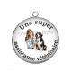 Pendentif Cabochon Argent - une super assistante vétérinaire