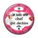 Cabochon Résine - je suis une chef qui déchire