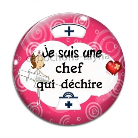 Cabochon Verre - je suis une chef qui déchire