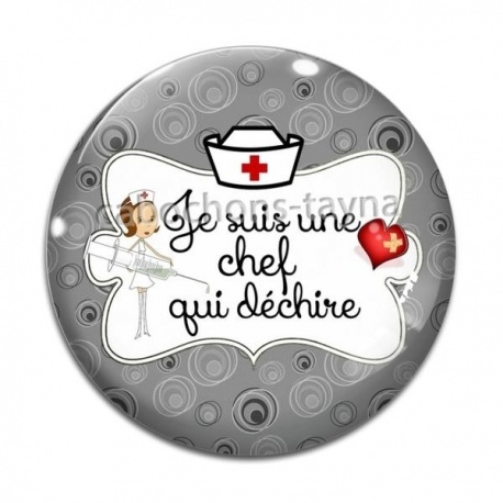 Cabochon Verre - je suis une chef qui déchire