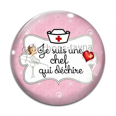 Cabochon Verre - je suis une chef qui déchire