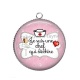Pendentif Cabochon Argent - je suis une chef qui déchire