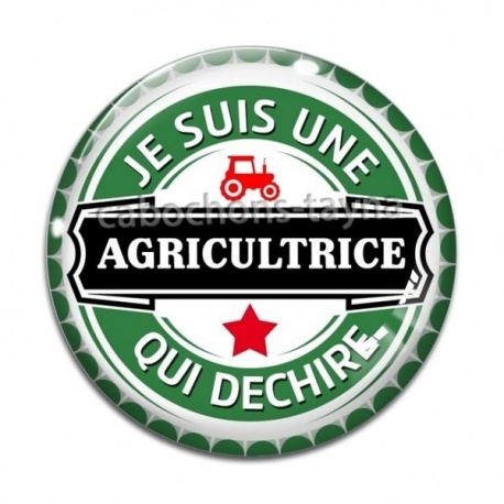 Cabochon Verre - Je suis une agricultrice qui déchire