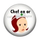 Cabochon Résine - chef en or
