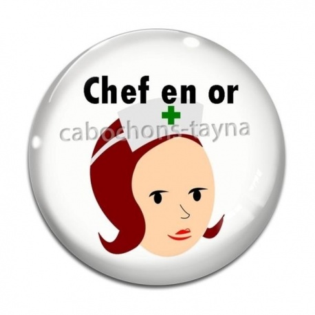 Cabochon Verre - chef en or