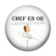 Cabochon Résine - chef en or