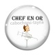 Cabochon Verre - chef en or