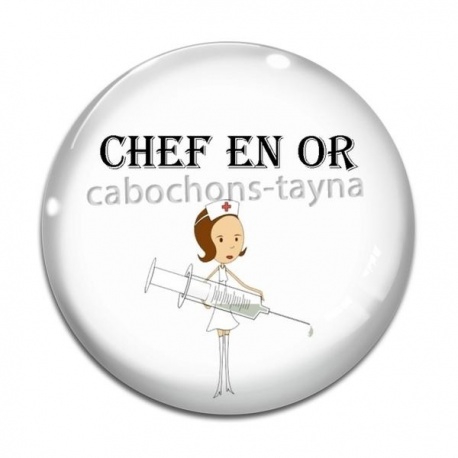 Cabochon Verre - chef en or