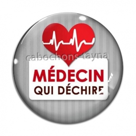 Cabochon Verre - médecin qui déchire