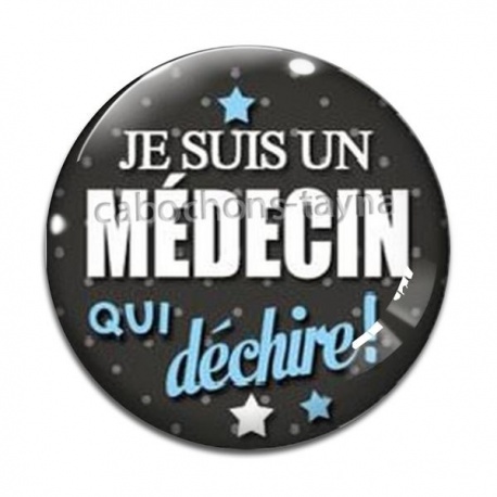 Cabochon Verre - médecin qui déchire