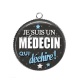 Pendentif Cabochon Argent - médecin qui déchire