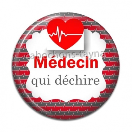 Cabochon Résine - médecin qui déchire