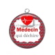 Pendentif Cabochon Argent - médecin qui déchire