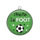 Pendentif Cabochon Argent - j'peux pas j'ai foot