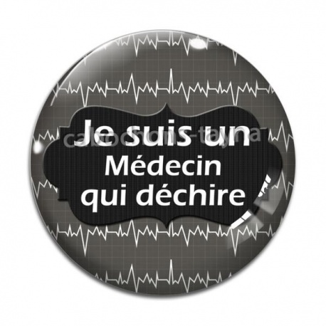 Cabochon Verre - je suis un médecin qui déchire