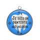Pendentif Cabochon Argent - je suis un dentiste qui déchire