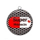 Pendentif Cabochon Argent - super médecin