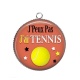 Pendentif Cabochon Argent - j'peux pas j'ai tennis