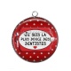 Pendentif Cabochon Argent - je suis la plus douce des dentistes