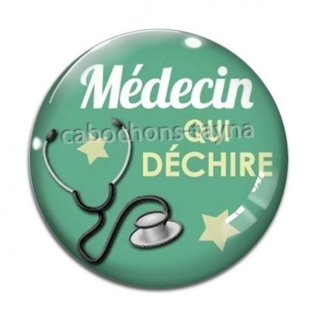 Cabochon Verre - médecin qui déchire