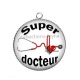 Pendentif Cabochon Argent - super docteur