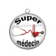 Pendentif Cabochon Argent - super médecin