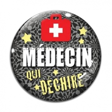 Cabochon Verre - médecin qui déchire