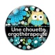 Cabochon Verre - une chouette ergothérapeute