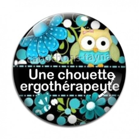 Cabochon Verre - une chouette ergothérapeute