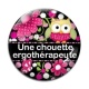 Cabochon Verre - une chouette ergothérapeute