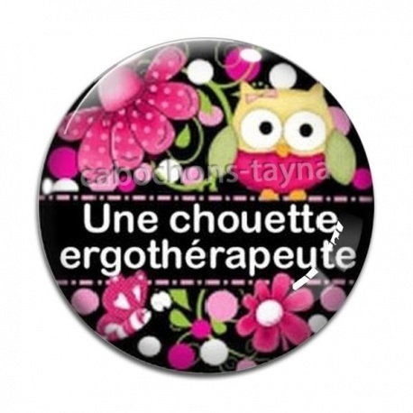 Cabochon Verre - une chouette ergothérapeute