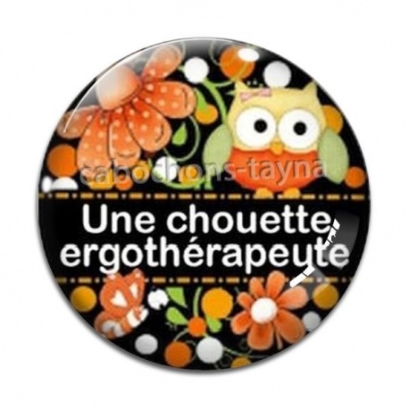 Cabochon Verre - une chouette ergothérapeute