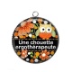Pendentif Cabochon Argent - une chouette ergothérapeute