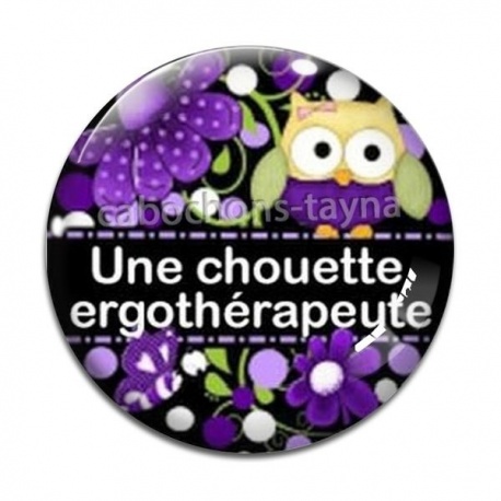 Cabochon Verre - une chouette ergothérapeute