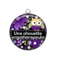 Pendentif Cabochon Argent - une chouette ergothérapeute